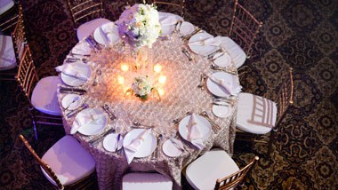 overhead shot of table setting