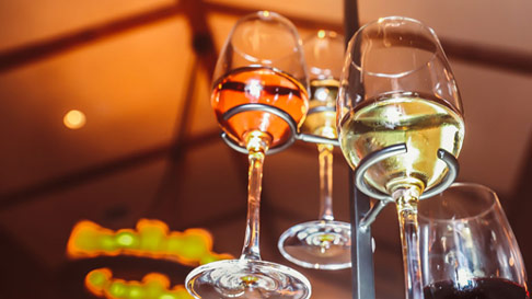 glasses of wine in a wine flight