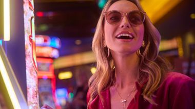 woman at slot machine