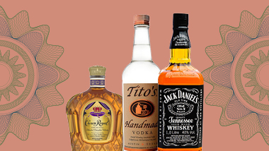 Crown Royal, Tito's Vodka, Jack Daniel's Whiskey